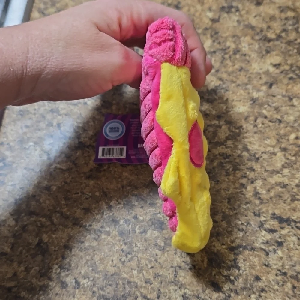Bark Slice Sloce BabyYellow and Pink Pizza Dog Toy NWT‎ Size Small 0-20 Pounds